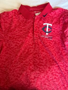 Nike Red Minnesota Twins Polo with Navy Accents